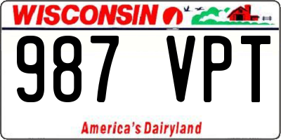 WI license plate 987VPT