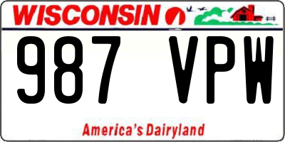WI license plate 987VPW