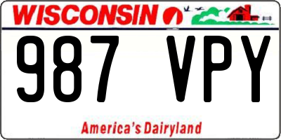 WI license plate 987VPY