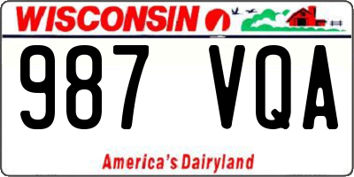 WI license plate 987VQA