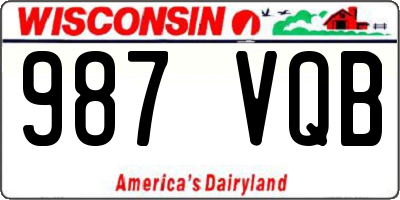 WI license plate 987VQB