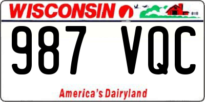 WI license plate 987VQC