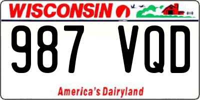 WI license plate 987VQD