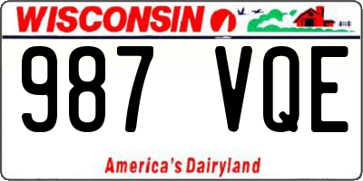 WI license plate 987VQE