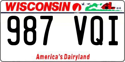 WI license plate 987VQI