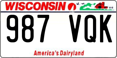 WI license plate 987VQK
