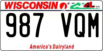 WI license plate 987VQM