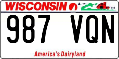 WI license plate 987VQN