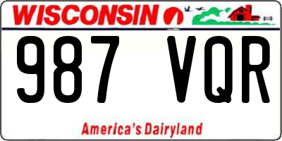 WI license plate 987VQR