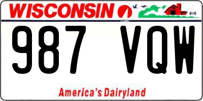 WI license plate 987VQW