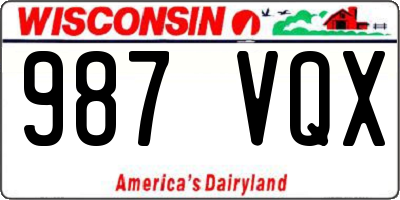 WI license plate 987VQX