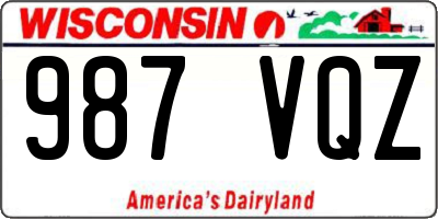 WI license plate 987VQZ