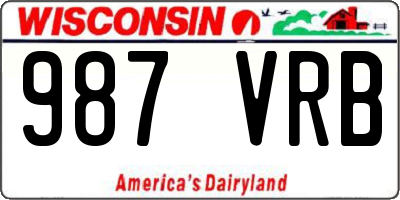 WI license plate 987VRB