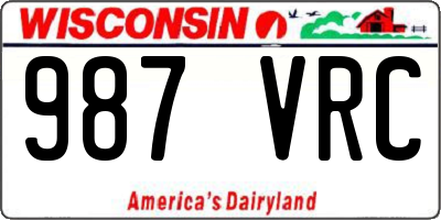 WI license plate 987VRC