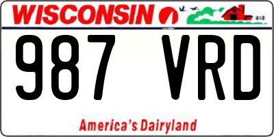 WI license plate 987VRD