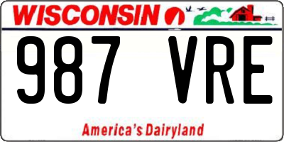 WI license plate 987VRE