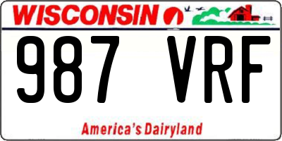 WI license plate 987VRF