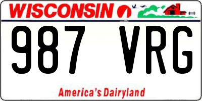 WI license plate 987VRG