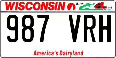 WI license plate 987VRH