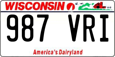 WI license plate 987VRI