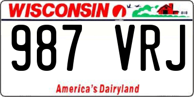 WI license plate 987VRJ