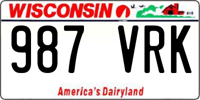 WI license plate 987VRK