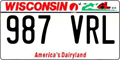WI license plate 987VRL