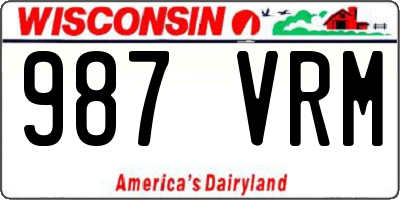 WI license plate 987VRM