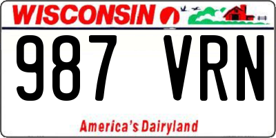 WI license plate 987VRN