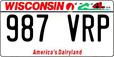 WI license plate 987VRP
