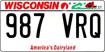 WI license plate 987VRQ