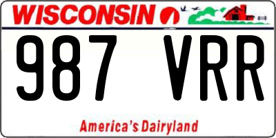 WI license plate 987VRR