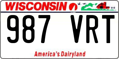 WI license plate 987VRT