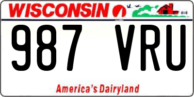 WI license plate 987VRU