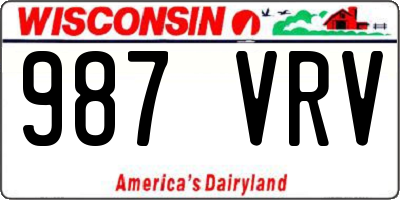 WI license plate 987VRV