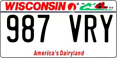 WI license plate 987VRY