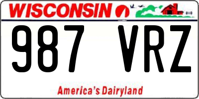 WI license plate 987VRZ