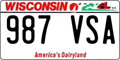 WI license plate 987VSA