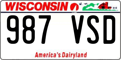 WI license plate 987VSD