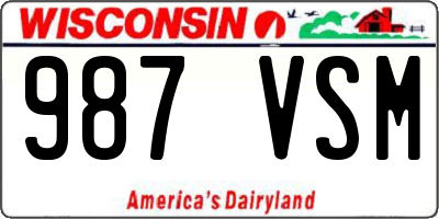 WI license plate 987VSM