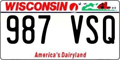 WI license plate 987VSQ