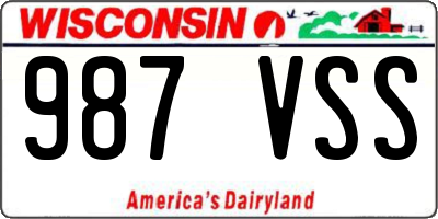 WI license plate 987VSS