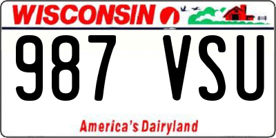 WI license plate 987VSU