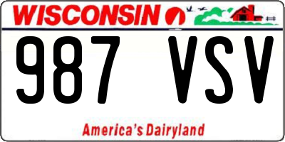 WI license plate 987VSV