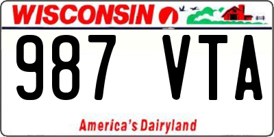 WI license plate 987VTA
