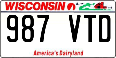 WI license plate 987VTD