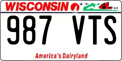 WI license plate 987VTS