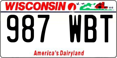 WI license plate 987WBT