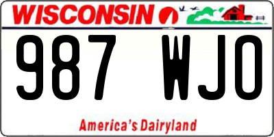 WI license plate 987WJO