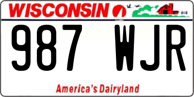 WI license plate 987WJR